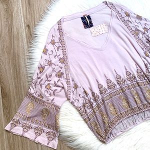 Free People Medallion Print Top Lilac Size…